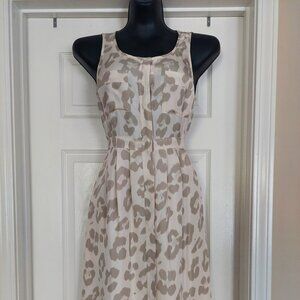 J. Crew Leopard Print - Silk Midi Shirtdress with Pockets